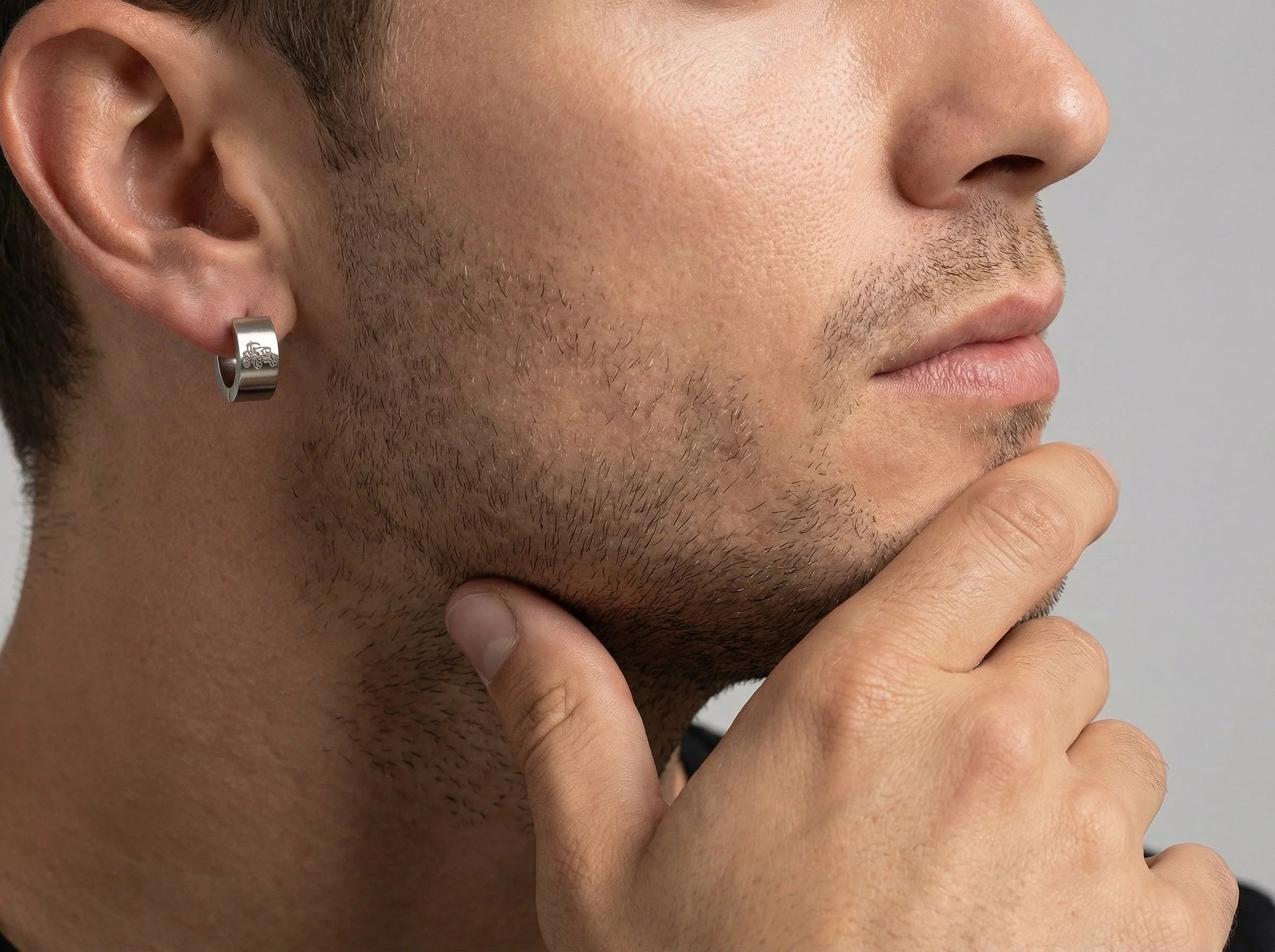 Homme Femme Couleur d'or Rainurée Anneau Boucle d'oreille Charnière - Boucles d'oreilles Créoles - Satinées
