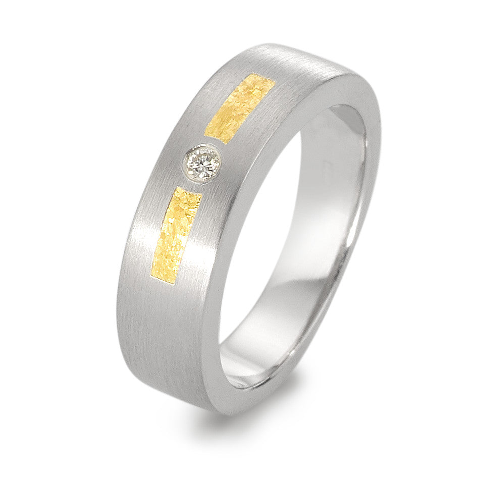 Bague Platine 950, Or jaune 18K Diamant ct, w-si