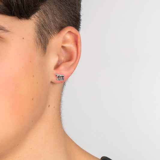 Clous d'oreille à l'unité Argent Rhodié Vache