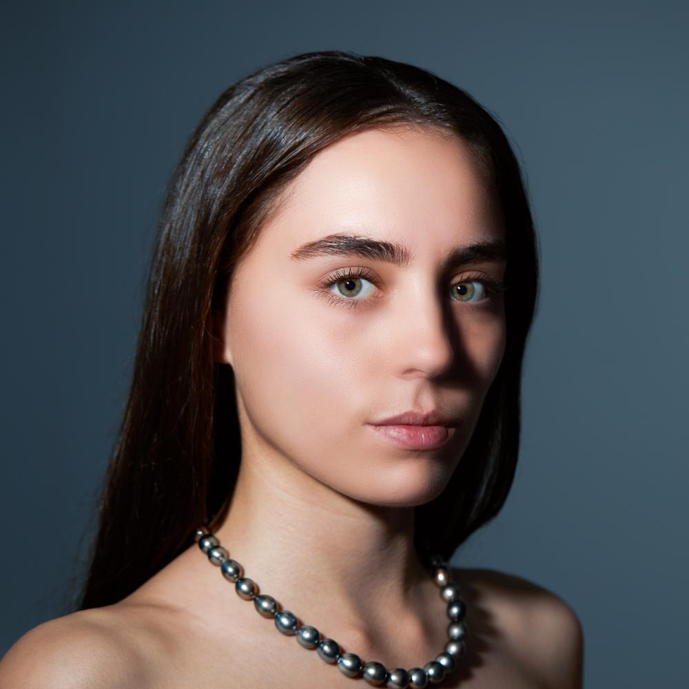 Collier Or blanc 18K perle de Tahiti 9-10 mm 45 cm