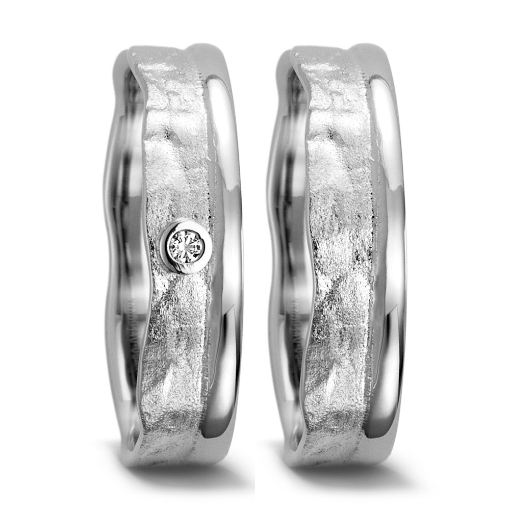 Alliance Or blanc 18K Diamant 0.025 ct, w-si