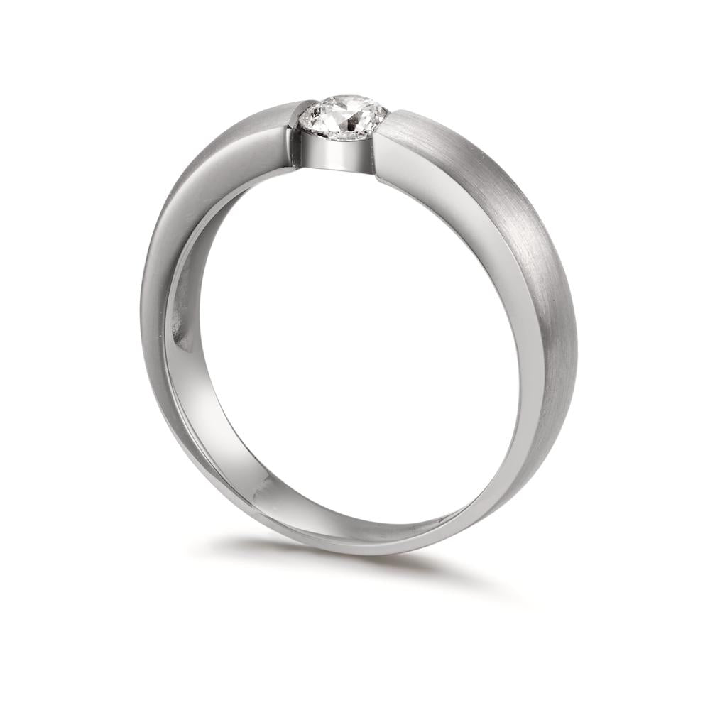 Bague solitaire Or blanc 18K Diamant blanc, 0.30 ct, w-si