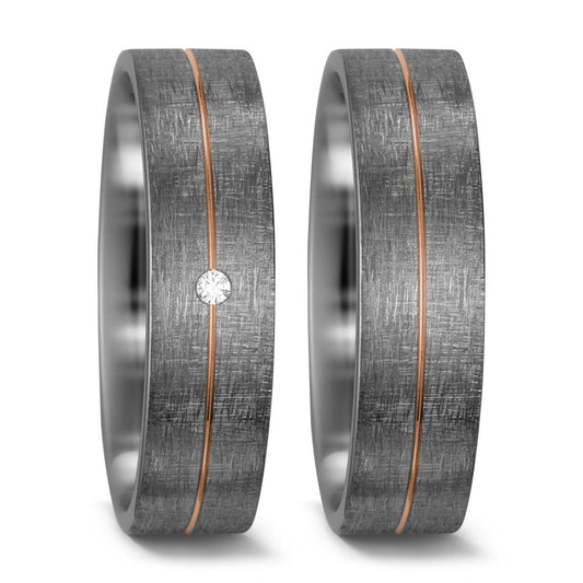 Alliance Palladium 500, Or rouge 14K Diamant blanc, 0.015 ct, w-si