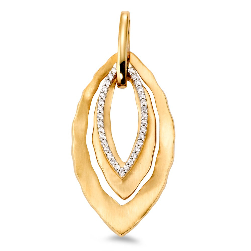 Pendentif Or jaune 18K, Or blanc 18K Diamant blanc, 0.16 ct, 33 Pierres, brillant, w-si