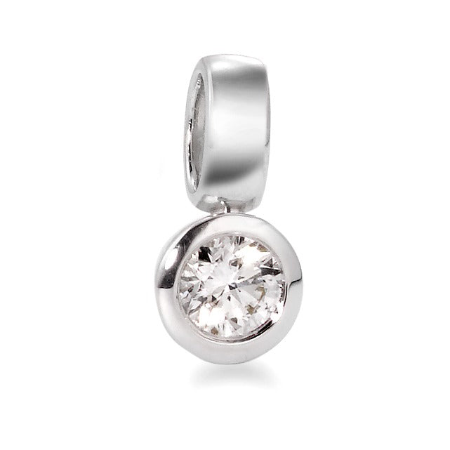 Pendentif Or blanc 18K Diamant blanc, 0.20 ct, brillant, w-si Ø5.5 mm