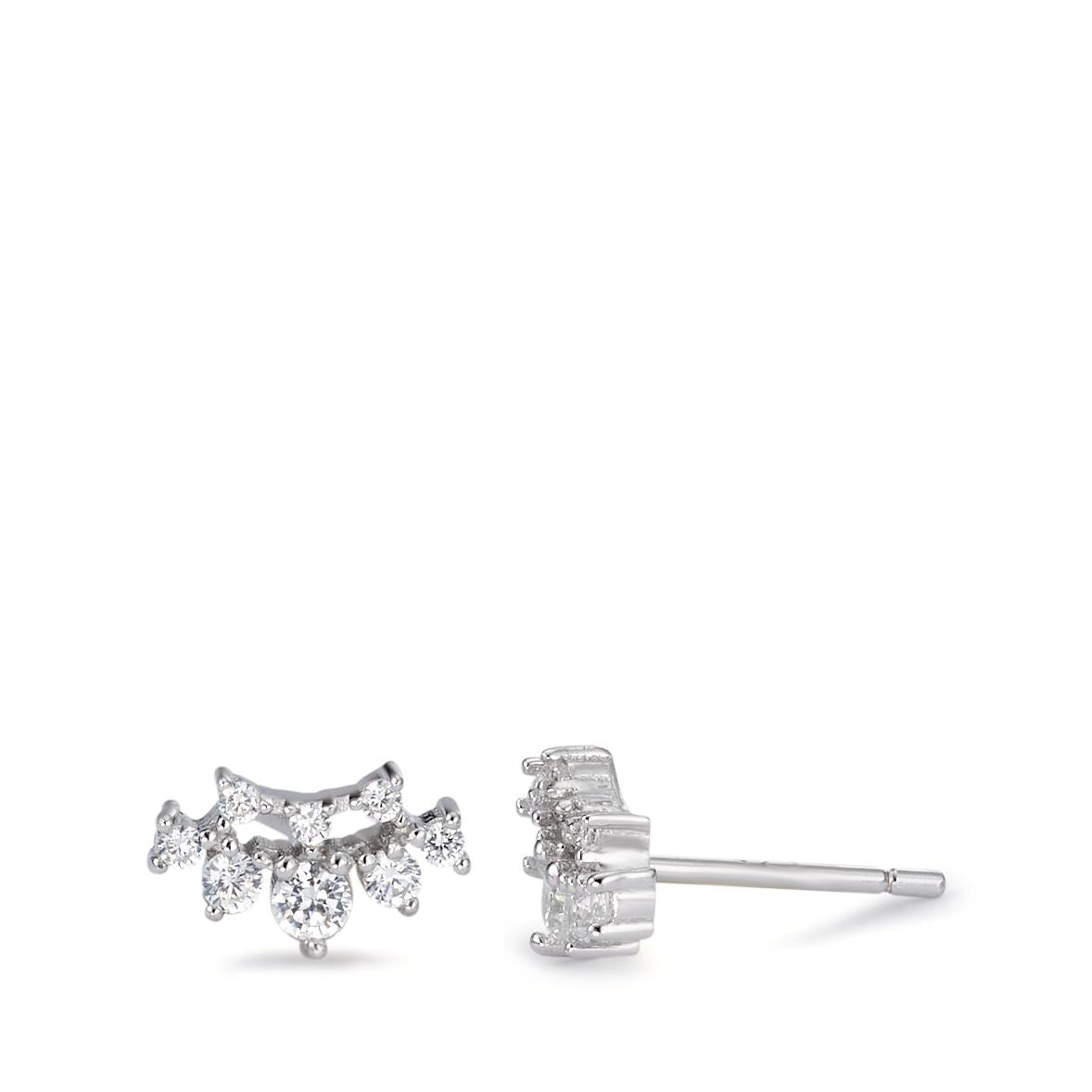 Boucles D'oreilles Crèmes En Argent - Modèle Simple - Occasion
