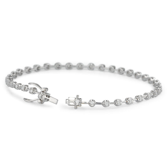 Bracelet Or blanc 18K Diamant 0.49 ct, 37 Pierres, w-si