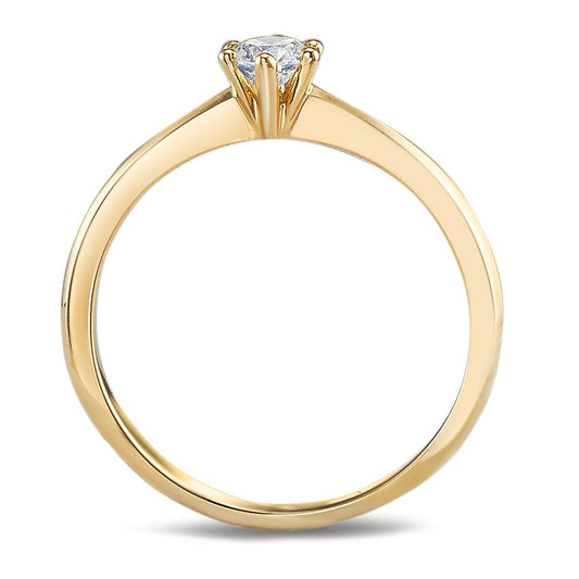 Bague solitaire Or jaune 18K Diamant 0.20 ct, w-si