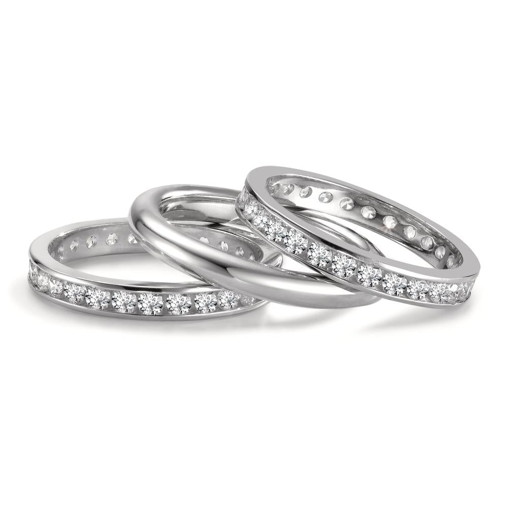 Assortiment de bagues Or blanc 18K Zircone