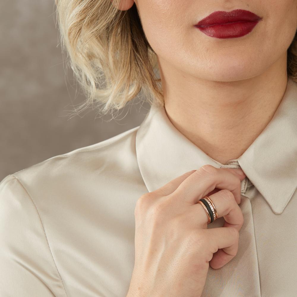 Assortiment de bagues Or rouge 18K, Carbone Diamant w-si