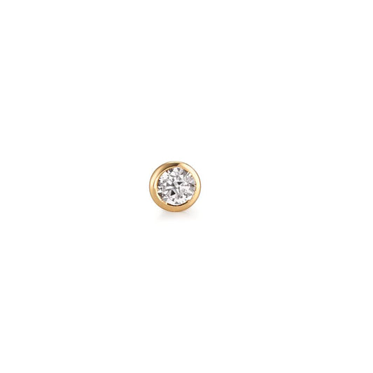 Clous d'oreille à l'unité Or jaune 18K Zircone Ø3 mm