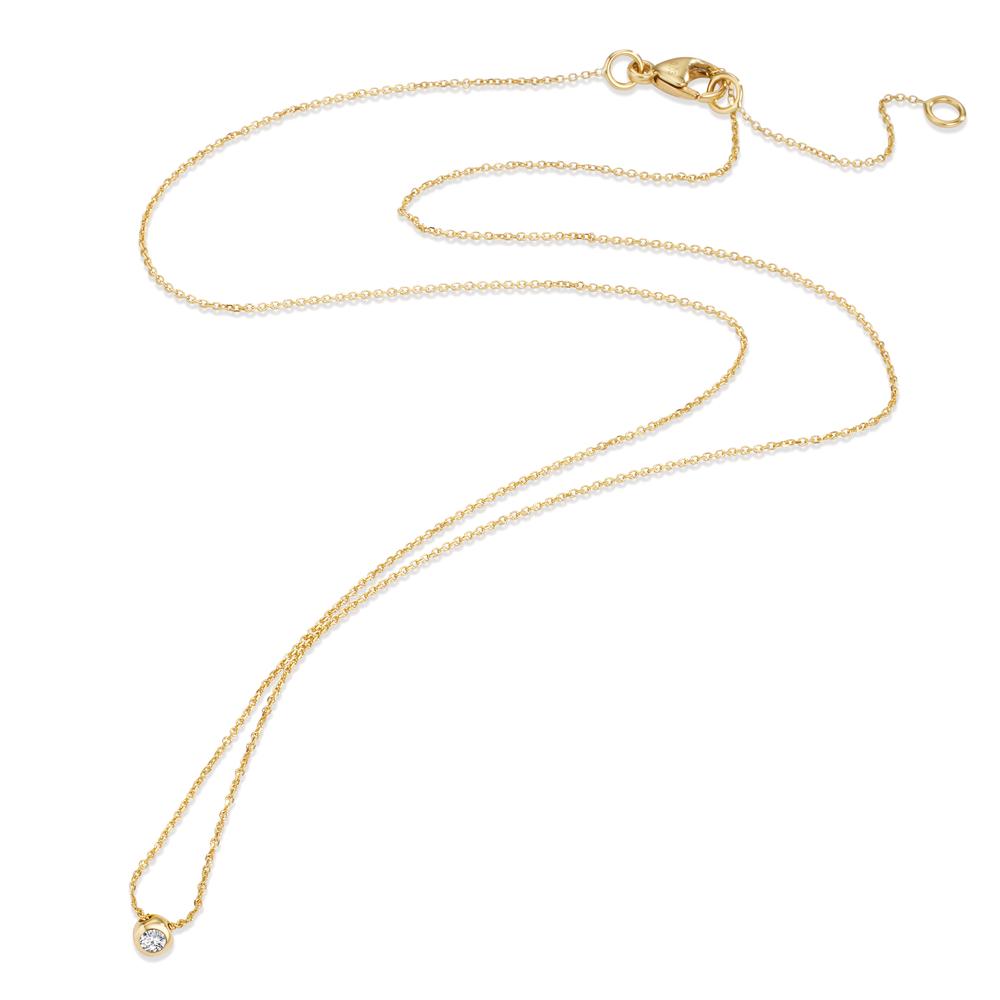 Collier Or jaune 18K Diamant 0.03 ct, w-si 42-45 cm