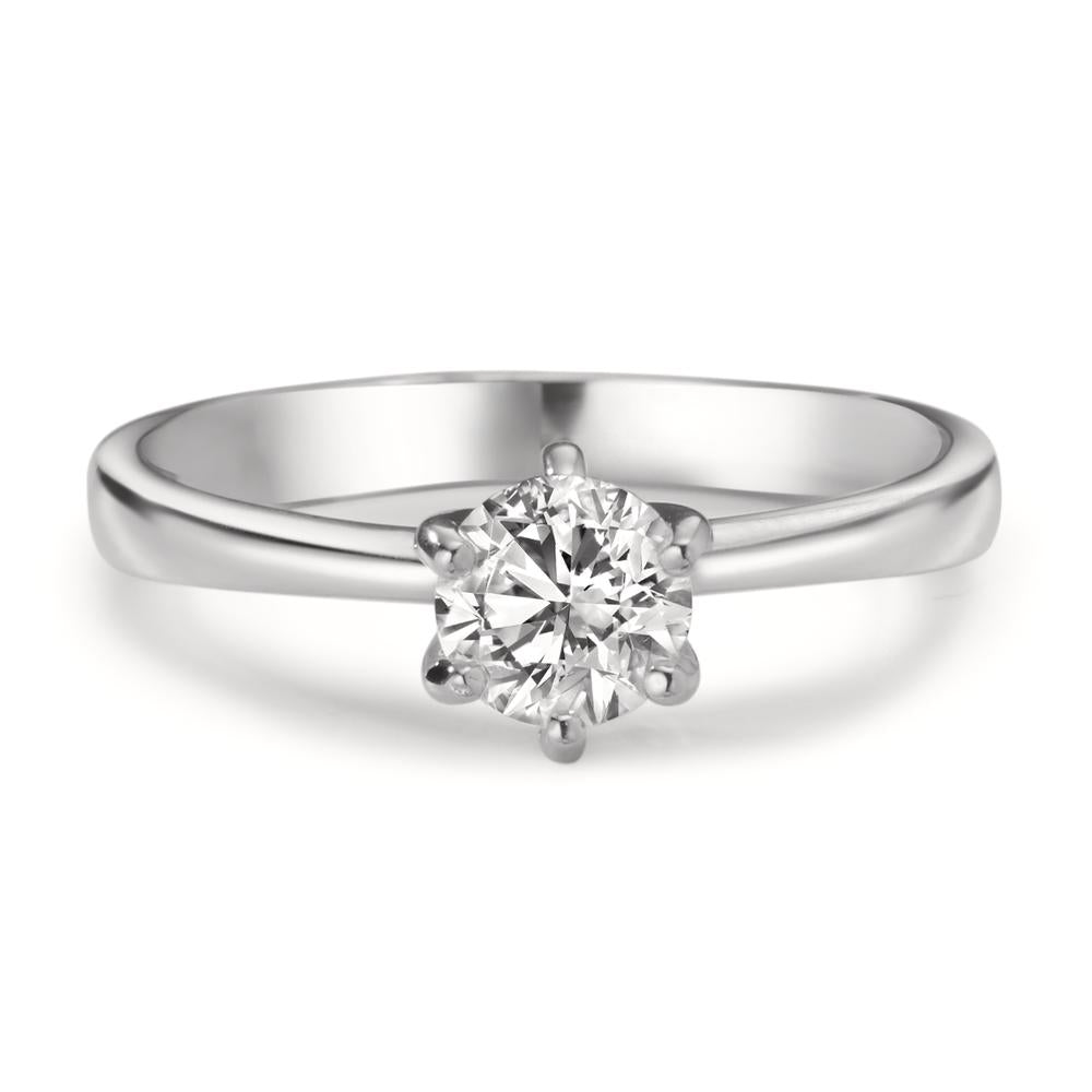 Bague solitaire Or blanc 18K Cultivé en laboratoire de diamant 0.50 ct, w-si