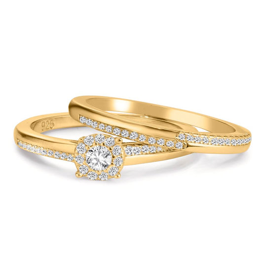 Bague Argent Zircone Plaqué or