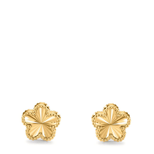 Clous d'oreilles Argent jaune Plaqué or Fleur Ø10 mm