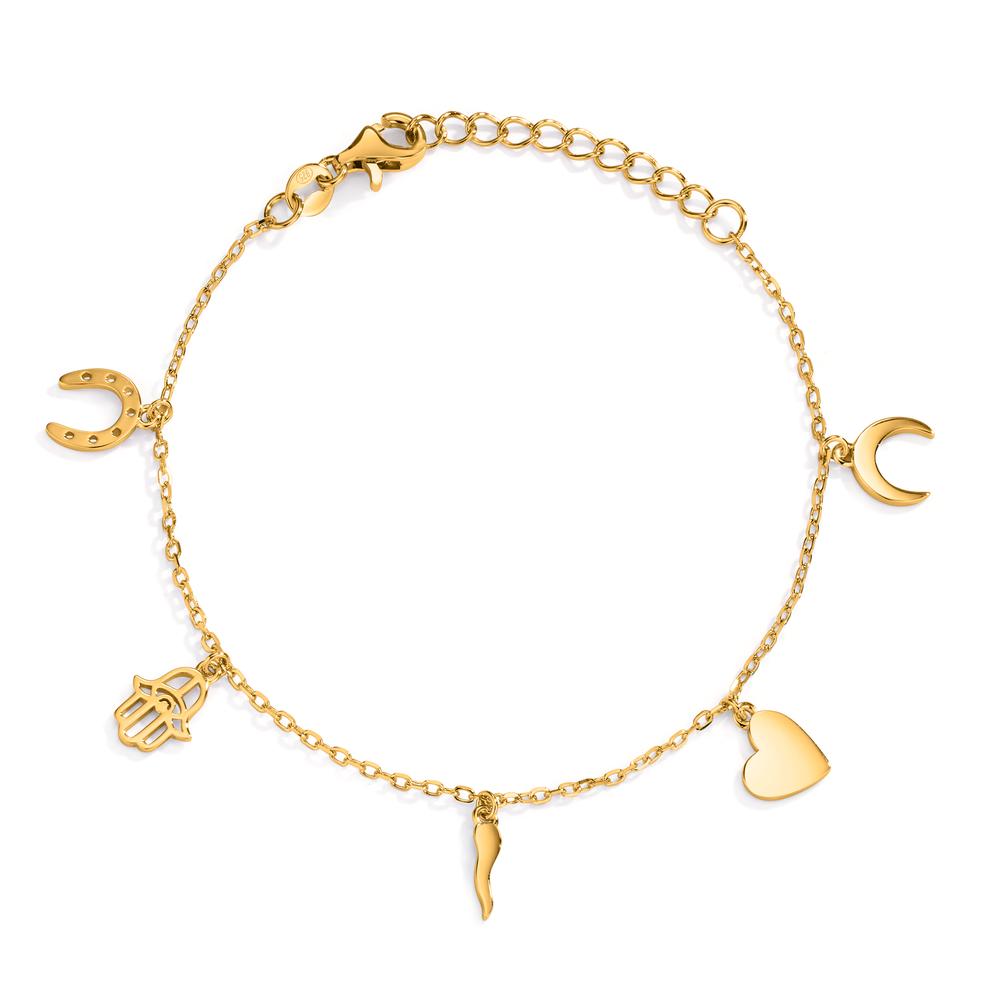 Bracelet Argent Zircone jaune Plaqué or 16-19 cm