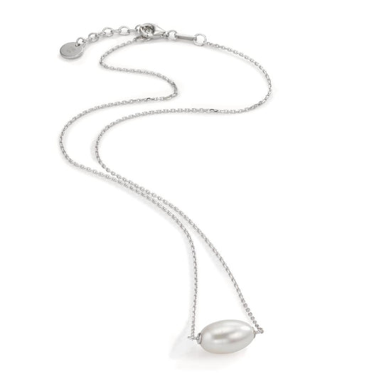 Collier Argent Rhodié perle d'eau douce 40-43 cm