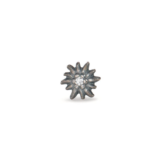 Clous d'oreille à l'unité Argent Patinée Edelweiss Ø7 mm