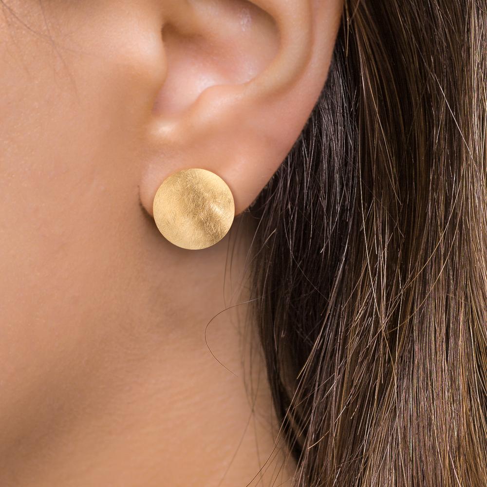 Clous d'oreilles Argent jaune Plaqué or Ø22 mm
