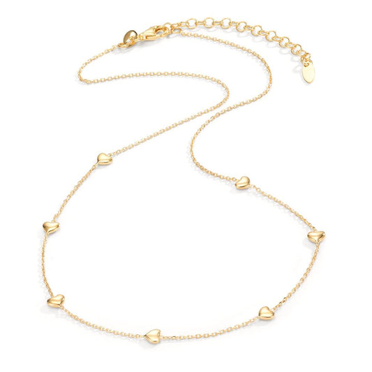 Collier Argent jaune Plaqué or Coeur 40-44 cm