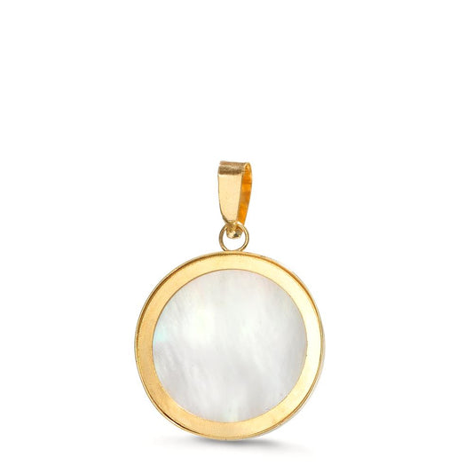 Pendentif Or jaune 18K nacre Globe Ø12 mm