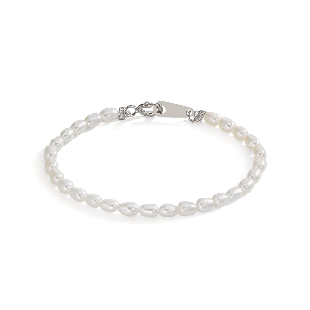 Bracelet Argent Rhodié perle d'eau douce, 2.5 mm 11.5 cm