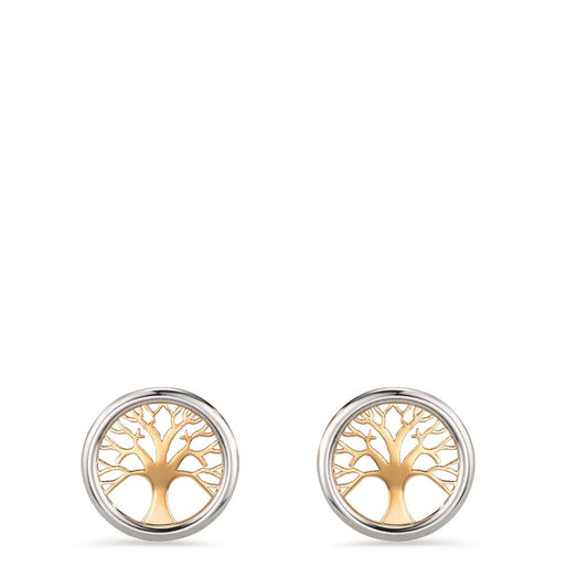 Clous d'oreilles Or jaune 14K Bicolore Arbre de la vie Ø8 mm
