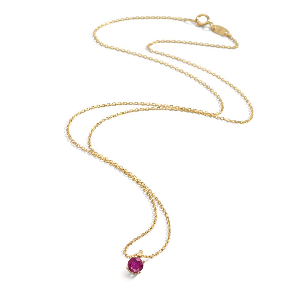 Collier Or jaune 18K Rubis 0.26 ct 42 cm