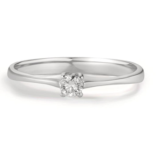 Bague solitaire Or blanc 18K Diamant 0.09 ct, w-si