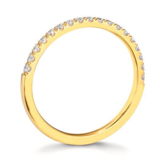 Bague d'éternité Acier inoxydable Zircone blanc, 20 Pierres jaune PVD