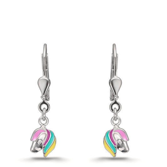 Pendant d'oreilles Argent Rhodié Cheval