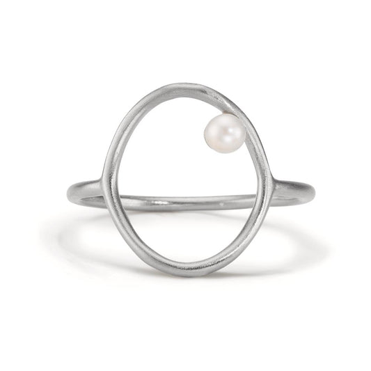 Bague Argent perle d'eau douce blanc, 3 mm Ø14 mm