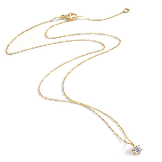 Collier Or jaune 18K Diamant 0.25 ct, w-si 42-45 cm