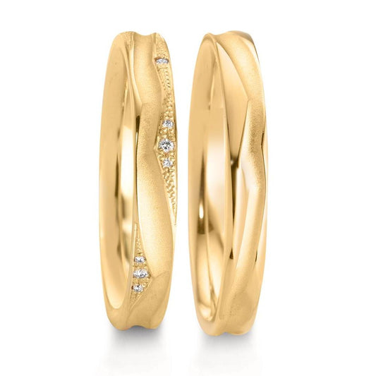 Alliance Or jaune 18K Diamant 0.033 ct, 12 Pierres, w-vsi