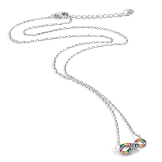 Collier Argent Zircone coloré Rhodié Infini 42-45 cm