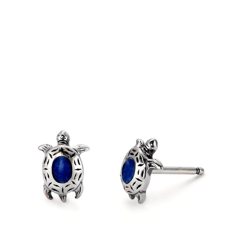 Clous d'oreilles Argent Lapis-lazuli Tortue