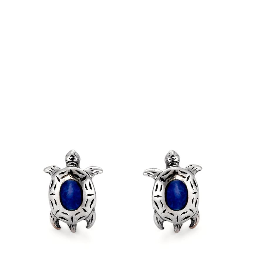 Clous d'oreilles Argent Lapis-lazuli Tortue
