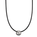 Collier Acier inoxydable, Caoutchouc Diamant 0.02 ct, tw-si 45 cm Ø2 mm