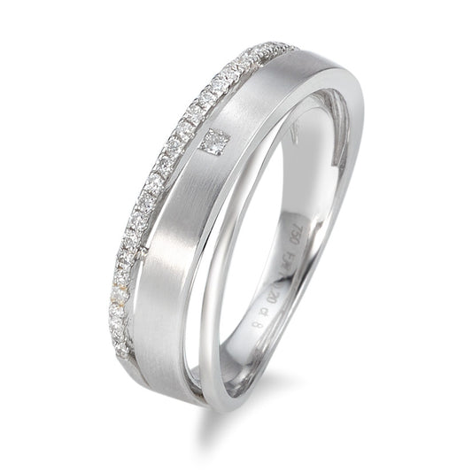 Bague or gris 18 ct. et diamants 0.20 ct.