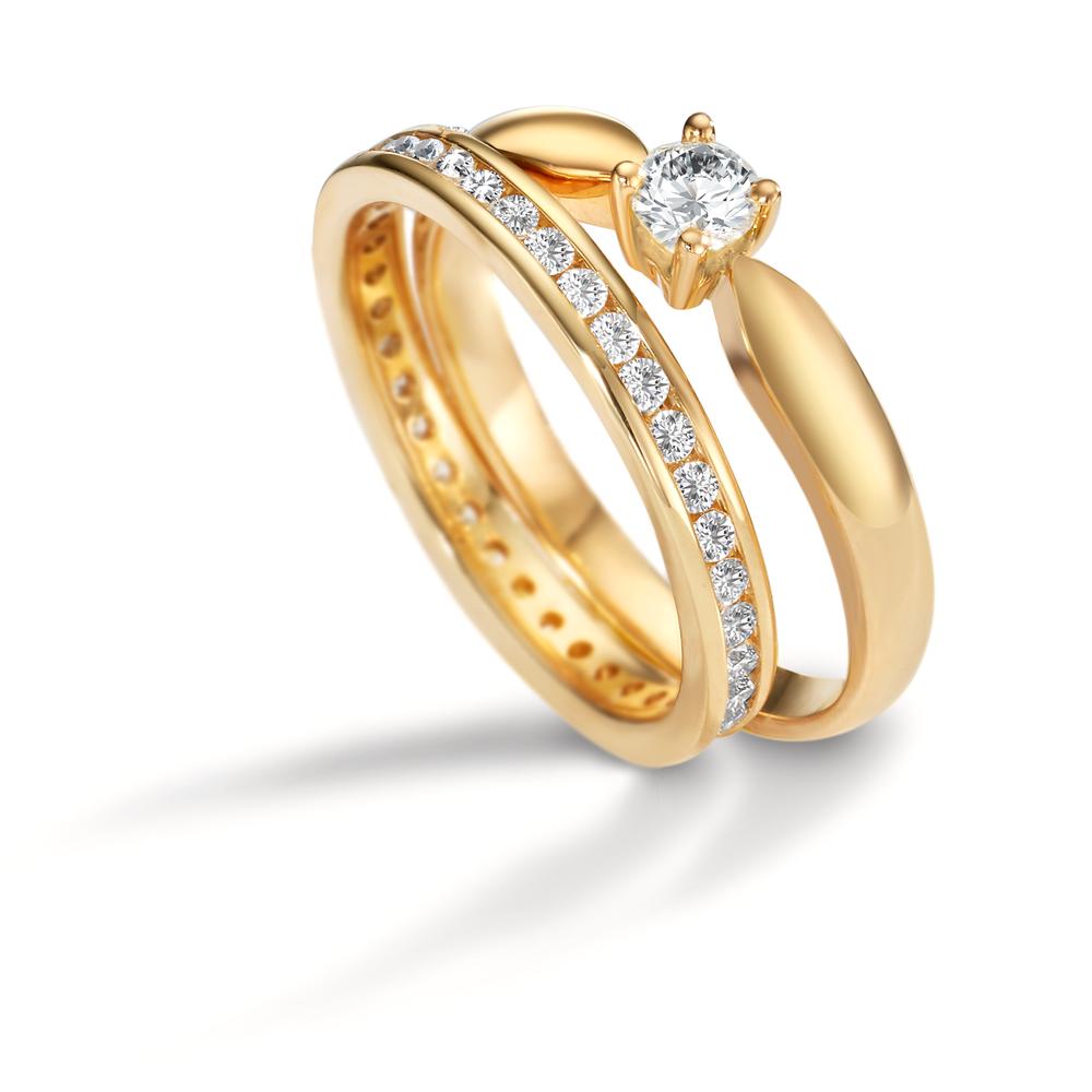 Bague d'éternité Or jaune 18K Diamant blanc, 1 ct, 33 Pierres, brillant, w-si