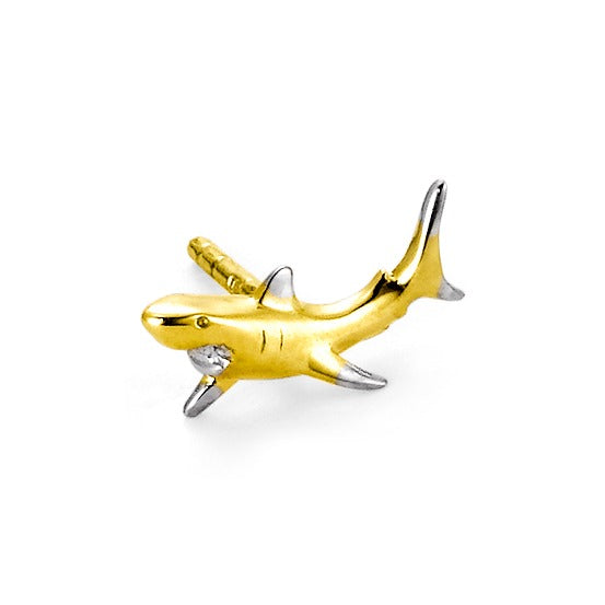 Clous d'oreille à l'unité Or jaune 750/18 K Requin