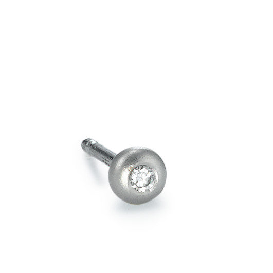 Clous d'oreille à l'unité Platine 950 Diamant 0.02 ct, w-si Ø4 mm