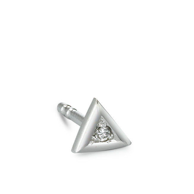 Clous d'oreille à l'unité Platine 950 Diamant 0.007 ct, w-si Ø4 mm