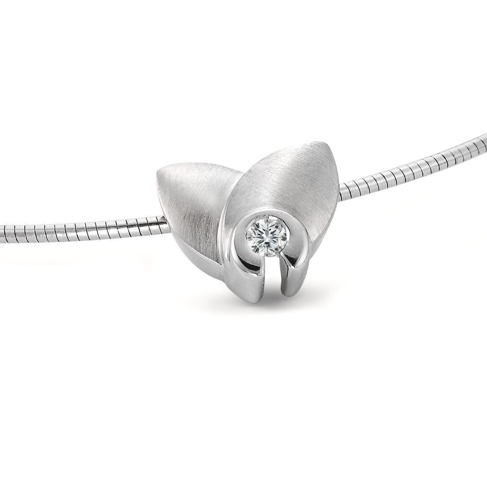 Pendentif Or blanc 18K Diamant 0.12 ct, w-si