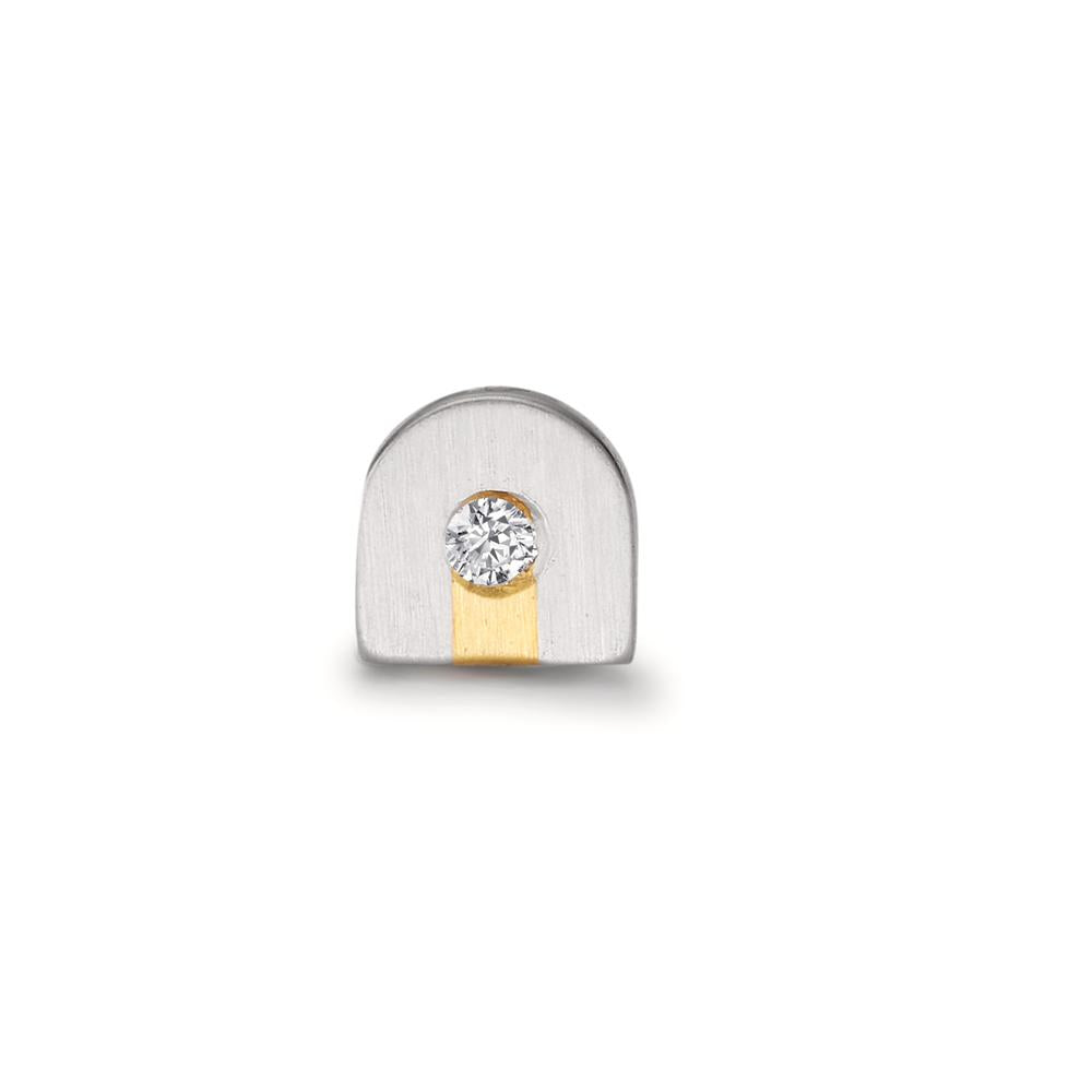 Clous d'oreille à l'unité Platine 950 Diamant 0.02 ct, w-si