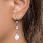 Pendant d'oreilles Argent Zircone Rhodié