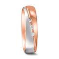 Alliance Or rouge 18K, Or blanc 18K Diamant 0.045 ct, 3 Pierres, tw-vsi