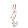 Pendentif Or rouge 18K Diamant 0.22 ct, 43 Pierres, w-si perle d'eau douce blanc, 4 Perles 5.5-6 mm