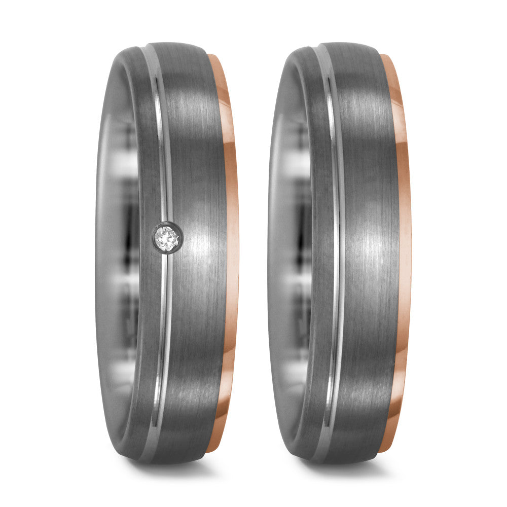Bague Palladium 950, Or rouge 18K
