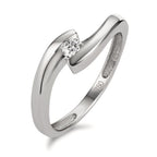 Bague Or blanc 18K Diamant 0.10 ct, p1